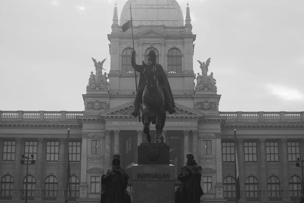 Saint Wenceslas statue at Wenceslas Square on a Prague Jewish Quarter tour through New Town